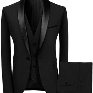 Mens Slim Fit Tuxedo 3pcs Suit