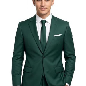 Men's Green Blazer and Slim Fit