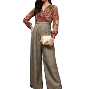 Women's Keyhole Neck Regular Sleeve Regular Length Jumpsuit