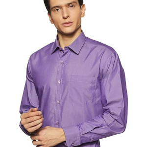 Cotton Formal Shirt | Plain | Full Sleeve - Regular Fit , purple