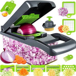 Vegetable Chopper, Pro Onion Chopper, Multifunctional 13 in 1 Food Chopper