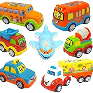 Kids Pull Back Vehicles, Push and Go Crawling Toy Car
