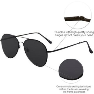 Men UV Protected Aviator Black Full Rim Sunglasses with Box